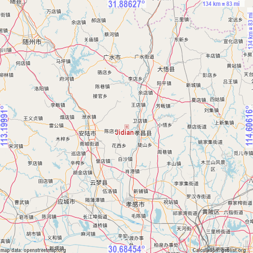 Jidian on map