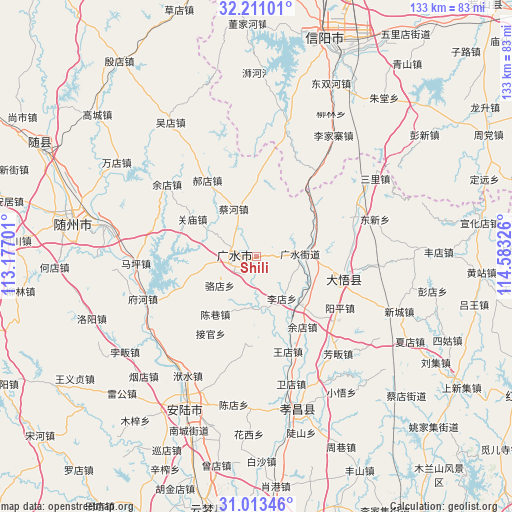 Shili on map