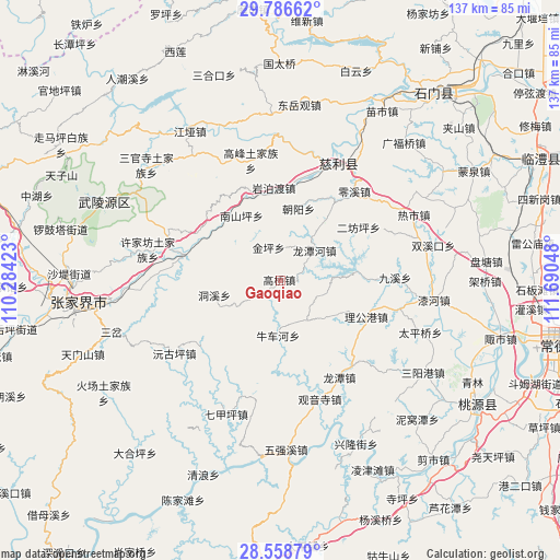 Gaoqiao on map