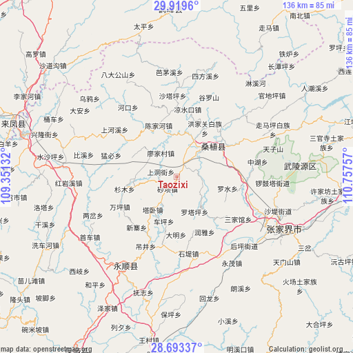 Taozixi on map