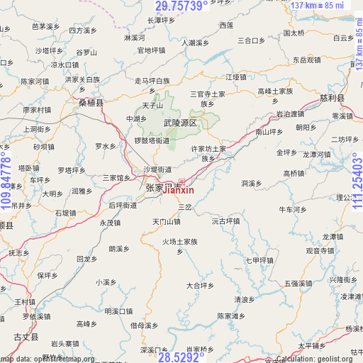 Jianxin on map