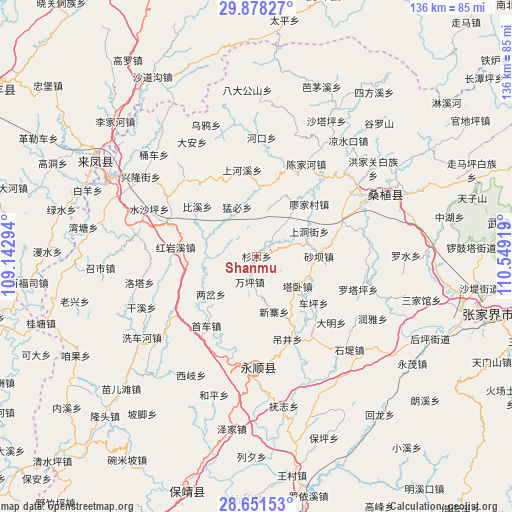 Shanmu on map