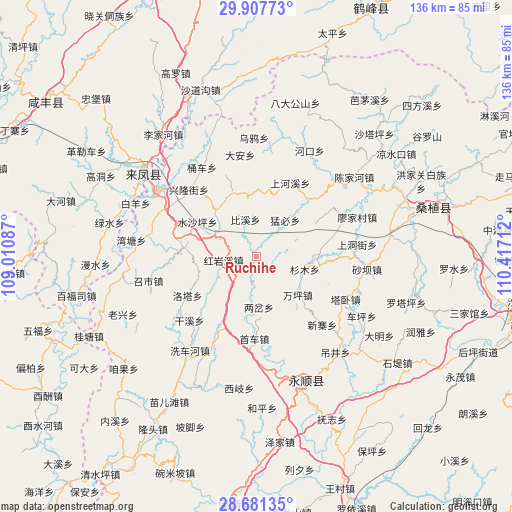 Ruchihe on map