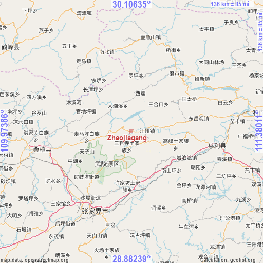 Zhaojiagang on map