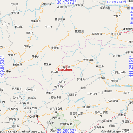 Nanzhen on map