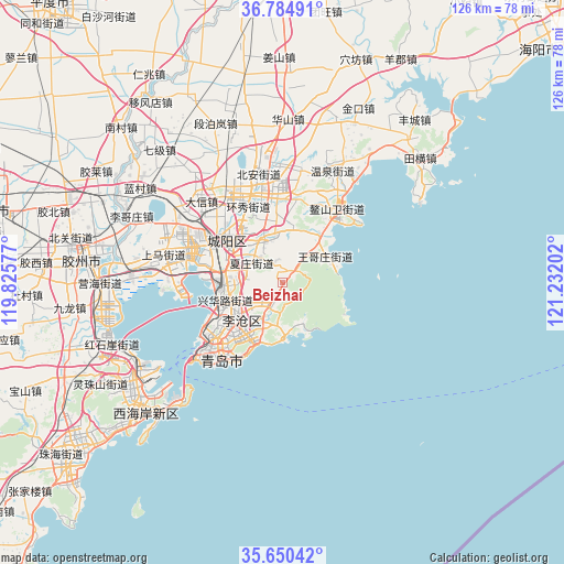 Beizhai on map