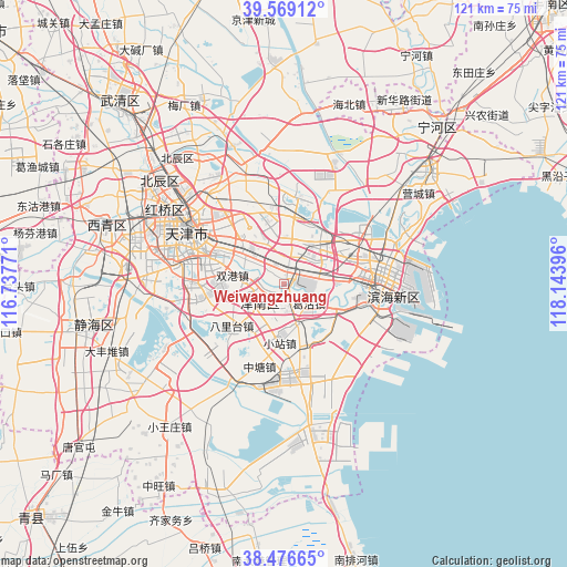 Weiwangzhuang on map