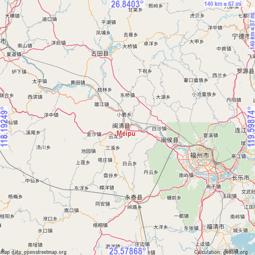 Meipu on map