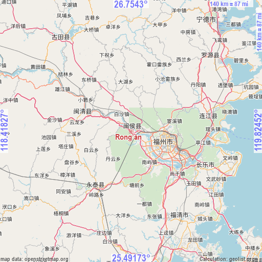 Rong’an on map