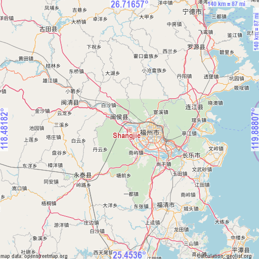 Shangjie on map