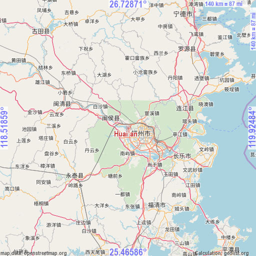 Huai’an on map