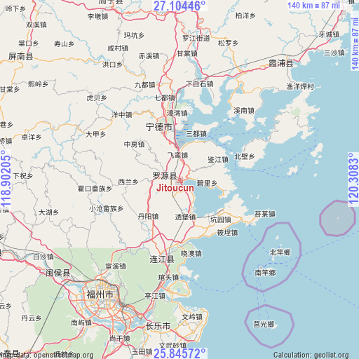 Jitoucun on map