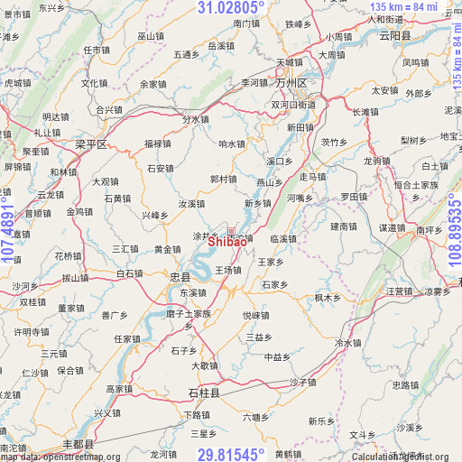 Shibao on map