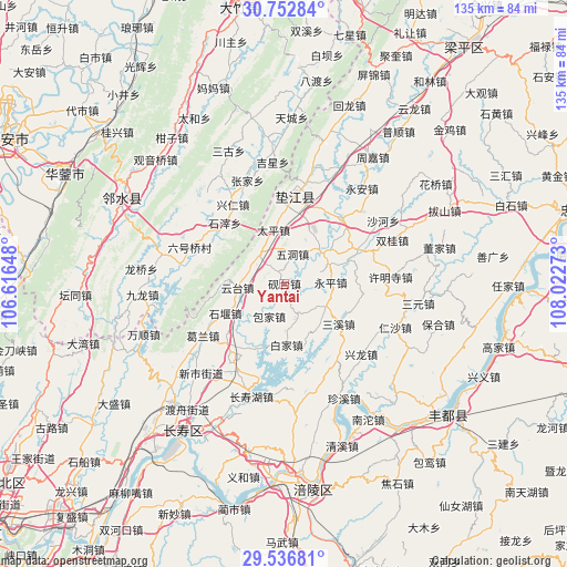 Yantai on map