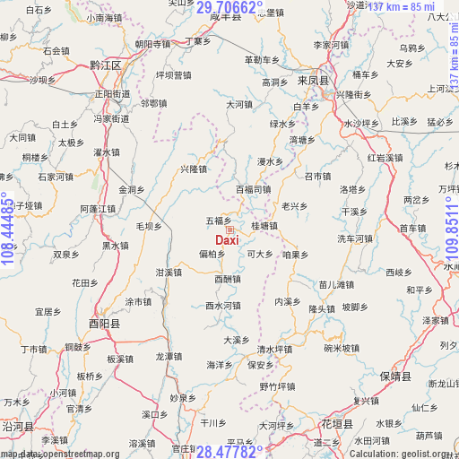 Daxi on map