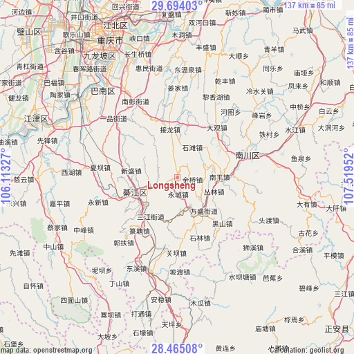 Longsheng on map