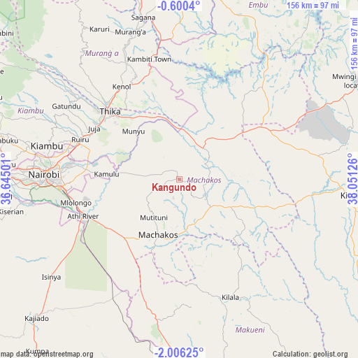 Kangundo on map