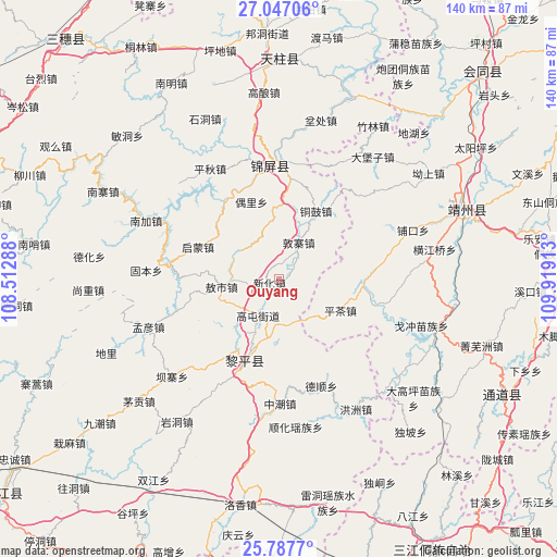 Ouyang on map