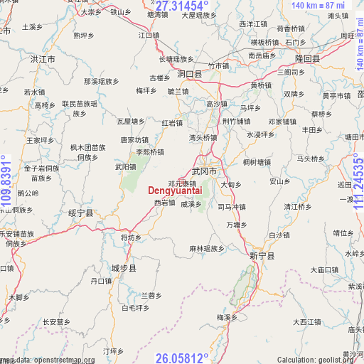 Dengyuantai on map