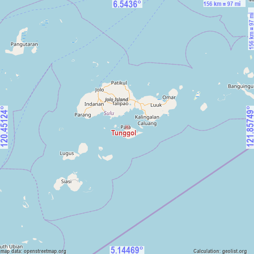 Tunggol on map
