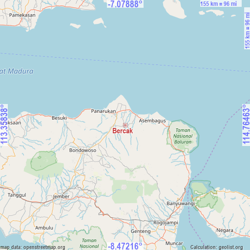 Bercak on map