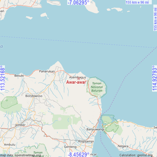 Awar-awar on map