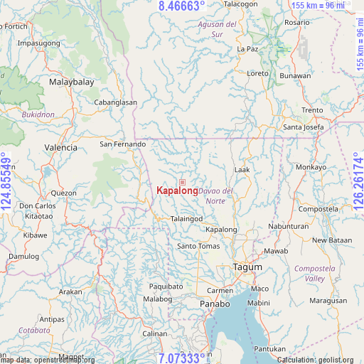 Kapalong on map