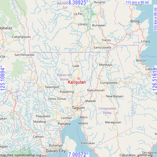 Kaligutan on map