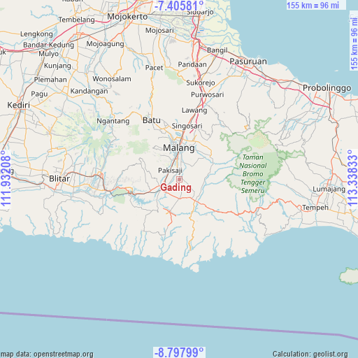 Gading on map