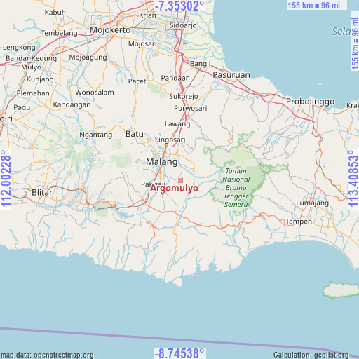 Argomulyo on map