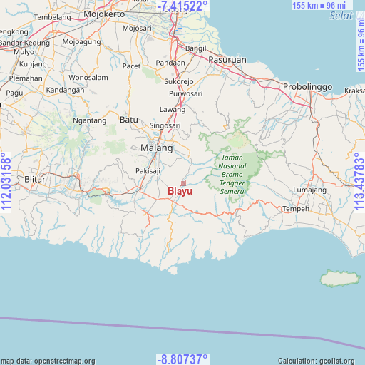 Blayu on map