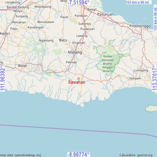 Sawahan on map