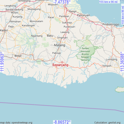 Sepanjang on map