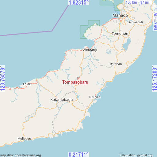 Tompasobaru on map