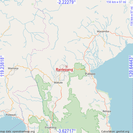 Rantepang on map