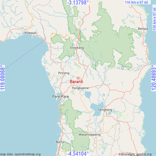 Baranti on map