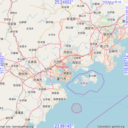 Yingcun on map