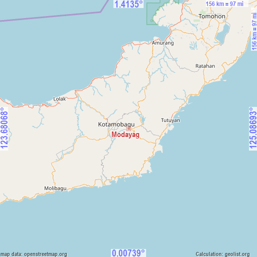Modayag on map