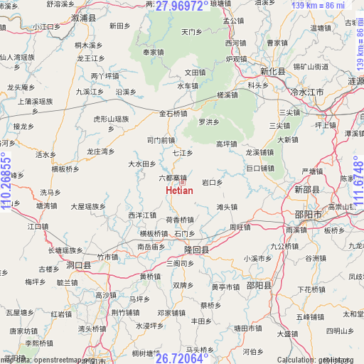 Hetian on map