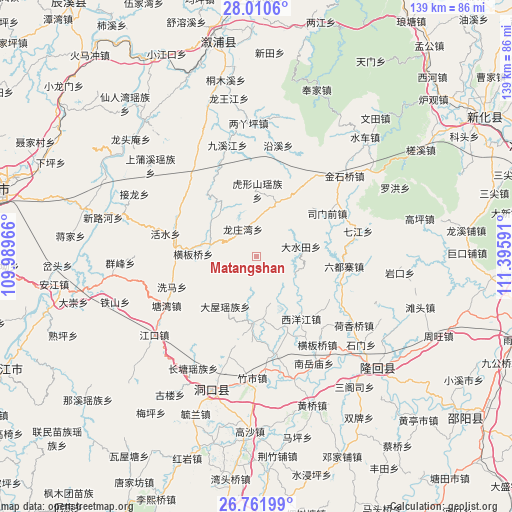 Matangshan on map