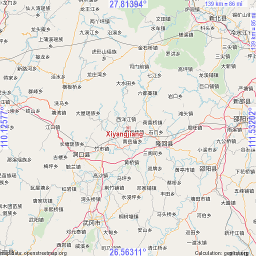 Xiyangjiang on map