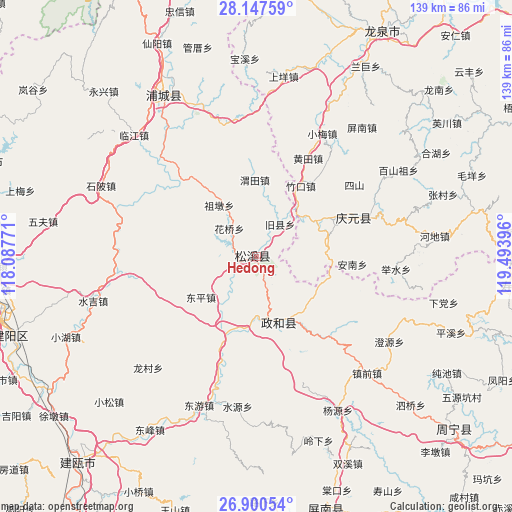 Hedong on map