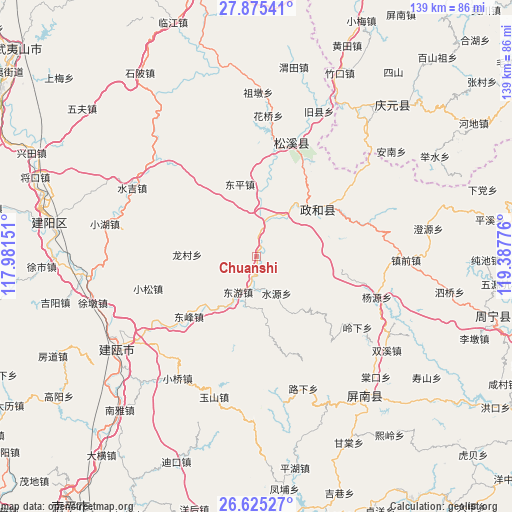 Chuanshi on map