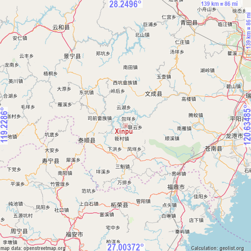 Xinpu on map