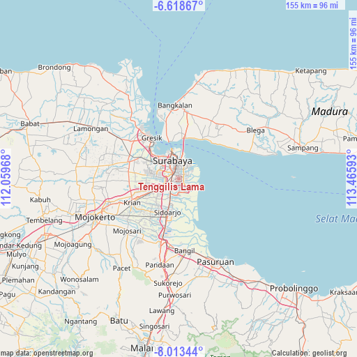 Tenggilis Lama on map
