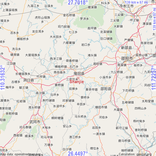 Shanjie on map
