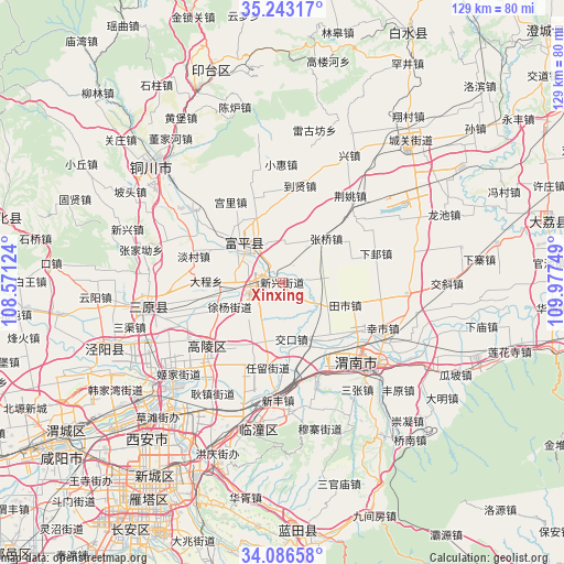 Xinxing on map