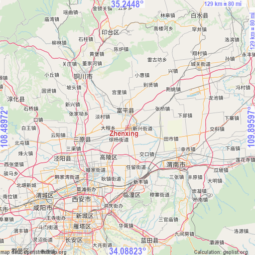 Zhenxing on map