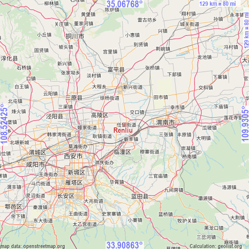 Renliu on map