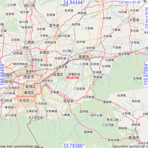 Muzhai on map